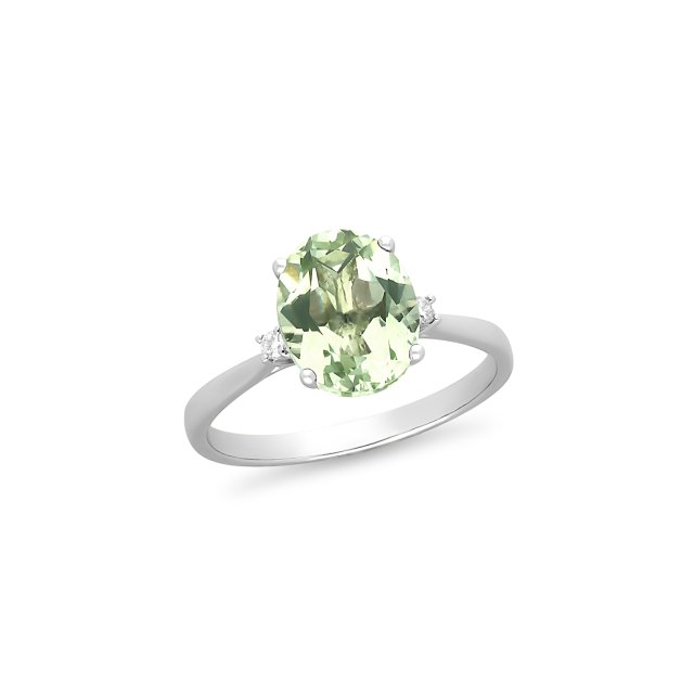 Δαχτυλίδι Τρίπετρο σε Λευκό Χρυσό 18Κ με Αμέθυστο & Διαμάντια