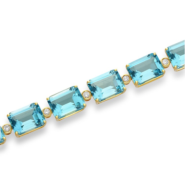 Βραχιόλι σε Κίτρινο Χρυσό 18Κ με Τοπάζ & Διαμάντια