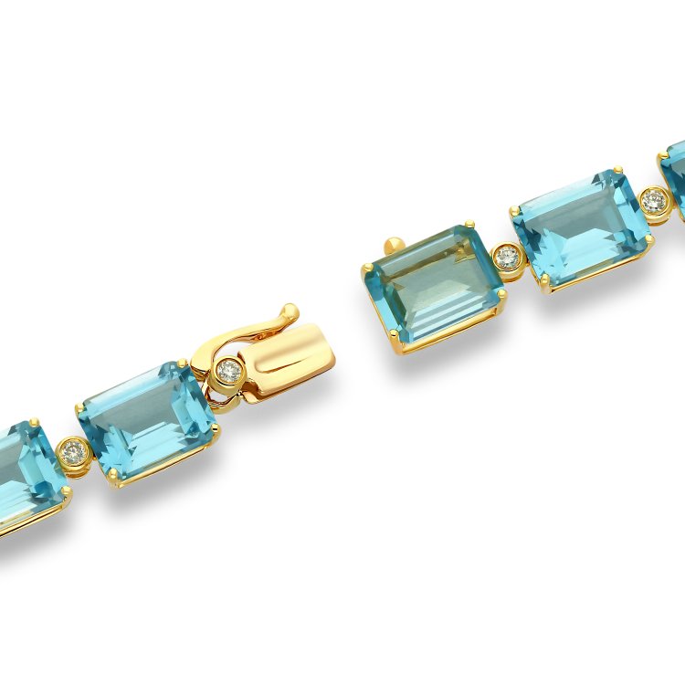 Βραχιόλι σε Κίτρινο Χρυσό 18Κ με Τοπάζ & Διαμάντια