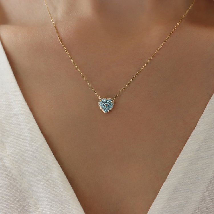 Koλιέ Ροζέτα σε Κίτρινο Χρυσό 18Κ με Τοπάζ & Διαμάντια