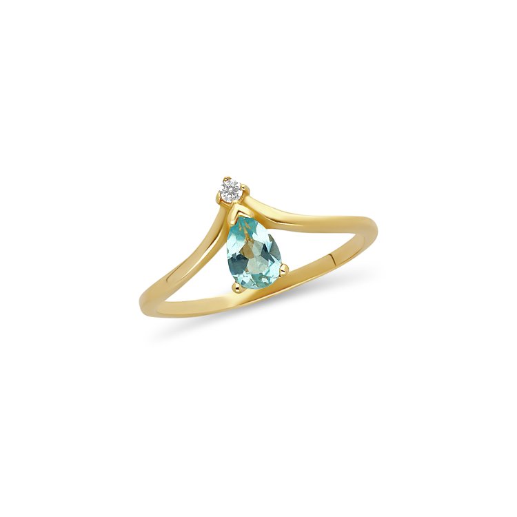 Δαχτυλίδι σε Κίτρινο Χρυσό 14Κ με Τοπάζ & Ζιργκόν