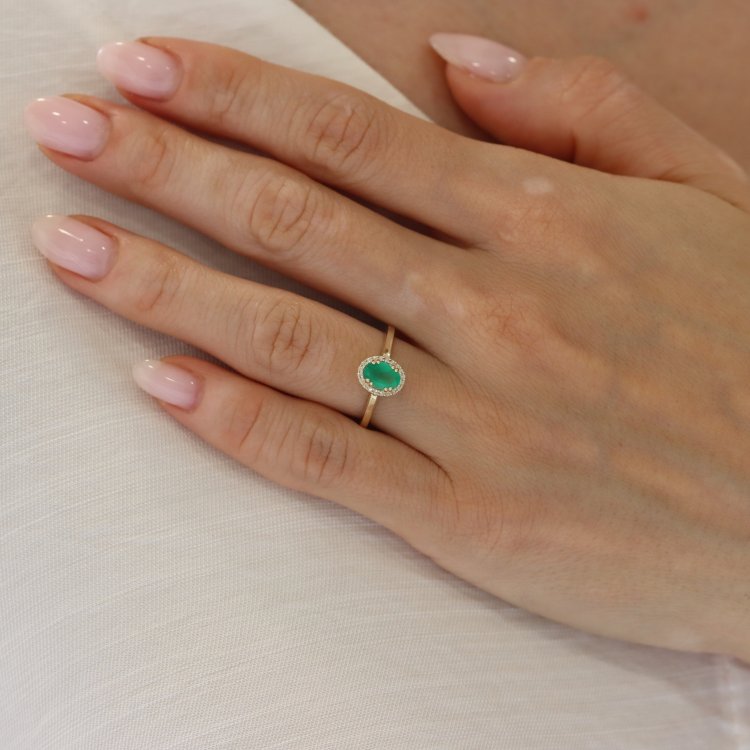 Δαχτυλίδι Ροζέτα σε Κίτρινο Χρυσό 14Κ με Περίδοτο & Ζιργκόν