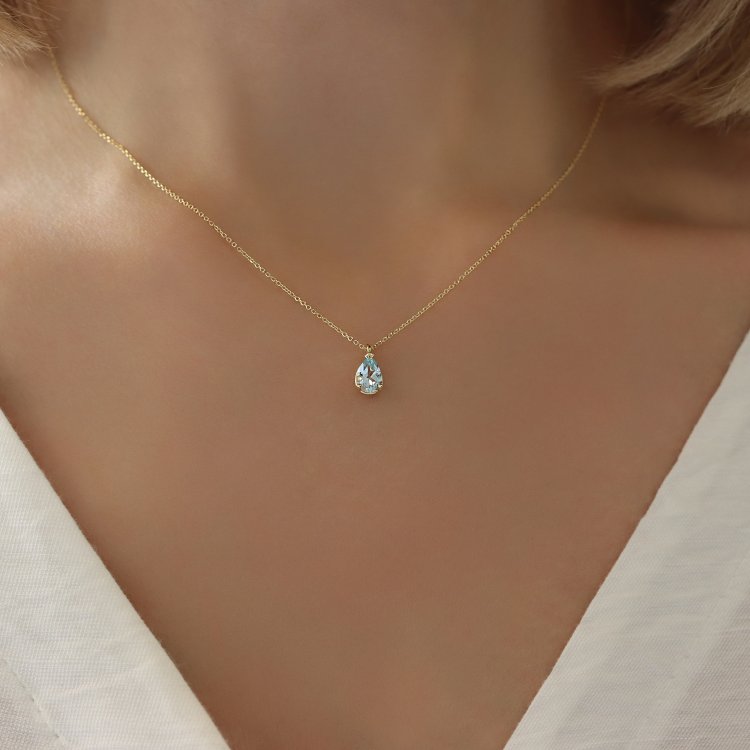 Κολιέ σε Κίτρινο Χρυσό 14Κ με Τοπάζ 