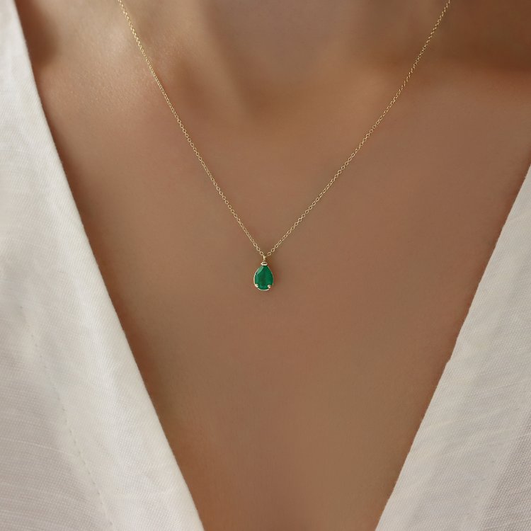 Κολιέ σε Κίτρινο Χρυσό 14Κ με Αχάτη