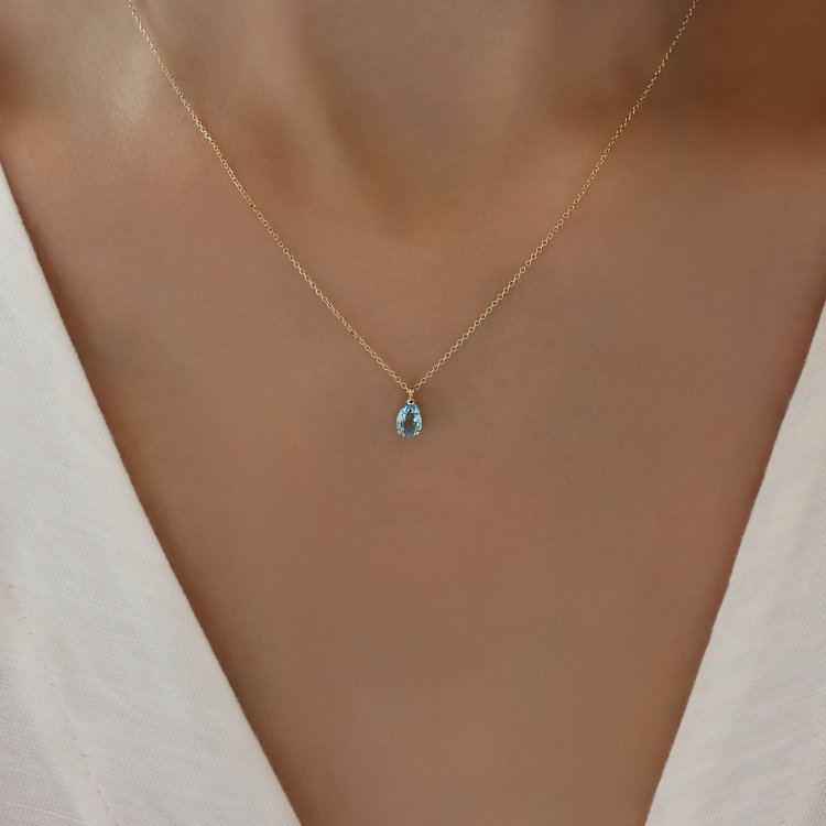 Κολιέ σε Κίτρινο Χρυσό 14Κ με Τοπάζ