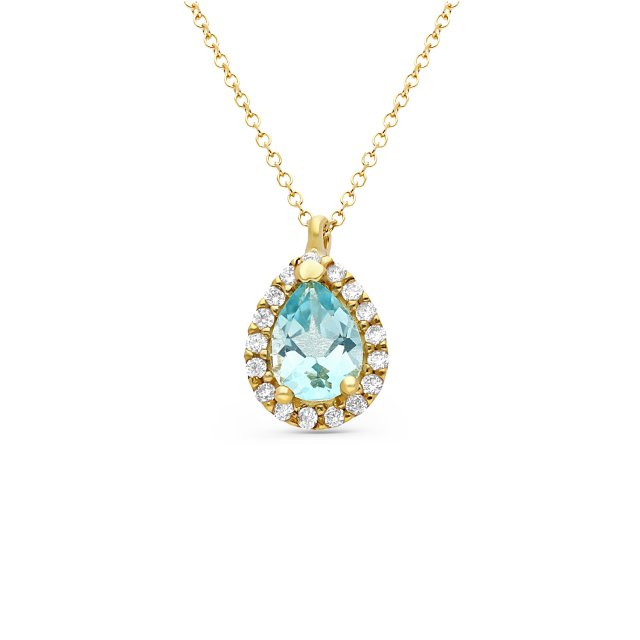 Κολιέ Ροζέτα σε Κίτρινο Χρυσό 14Κ με Τοπάζ & Ζιργκόν