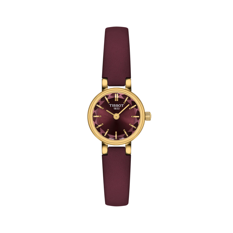 TISSOT LOVELY ROUND Bordeaux Leather Bracelet
