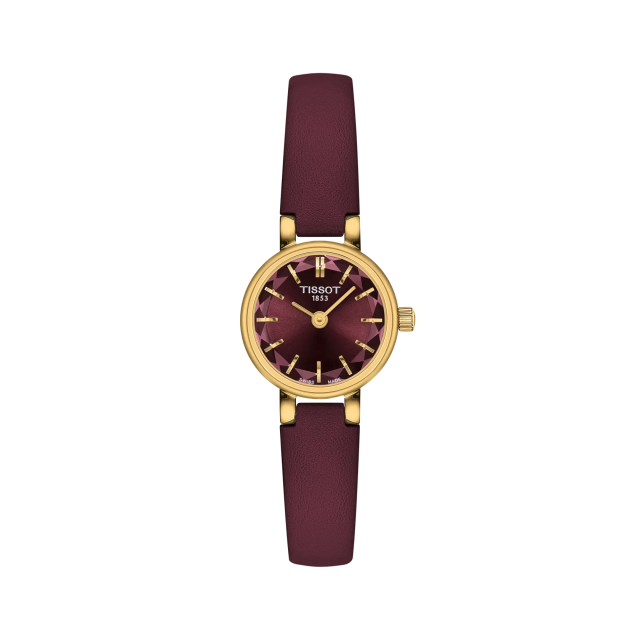 TISSOT LOVELY ROUND Bordeaux Leather Bracelet