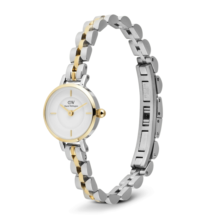 DANIEL WELLINGTON Petite Mini Arch 3-Link Two Tone Gold Stainless Steel Bracelet