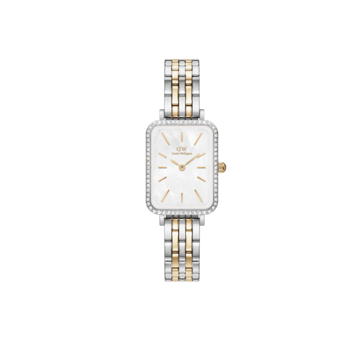 DANIEL WELLINGTON Quadro Lumine Bezel 5-Link Two-Tone MOP Stainless Steel Bracelet
