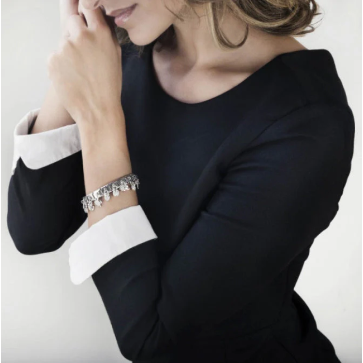 NOMINATION COMPOSABLE CLASSIC LINK SHELL WITH MOTHER PEARL IN 925 SILVER