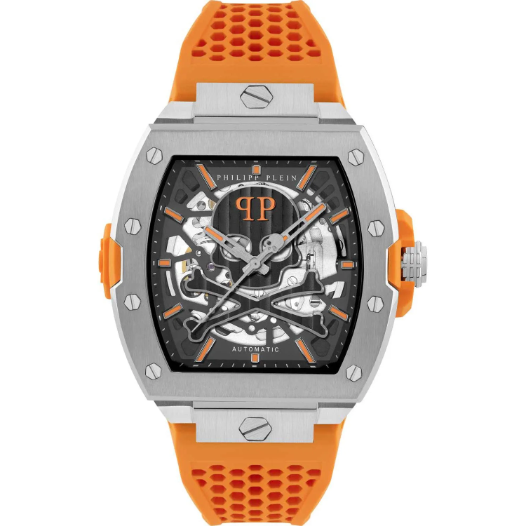 PHILIPP PLEIN The Skeleton 2.0 Limited Edition Automatic Orange Silicone Strap 