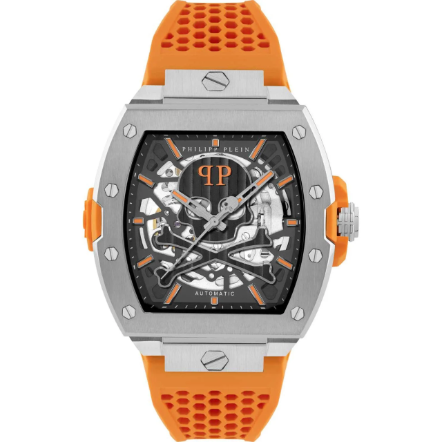 PHILIPP PLEIN The Skeleton 2.0 Limited Edition Automatic Orange Silicone Strap 