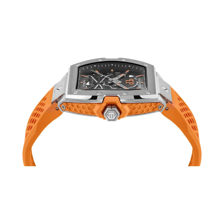 PHILIPP PLEIN The Skeleton 2.0 Limited Edition Automatic Orange Silicone Strap 