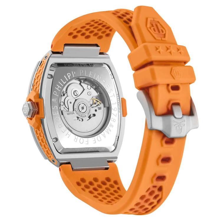 PHILIPP PLEIN The Skeleton 2.0 Limited Edition Automatic Orange Silicone Strap 