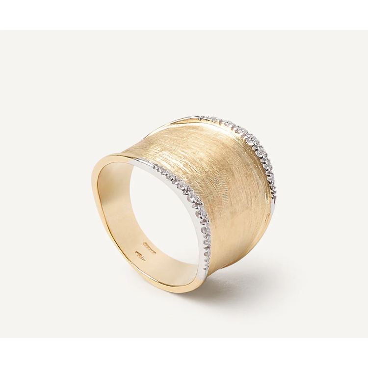 MARCO BICEGO LUNARIA Band Ring with Diamonds in Yellow Gold 18K