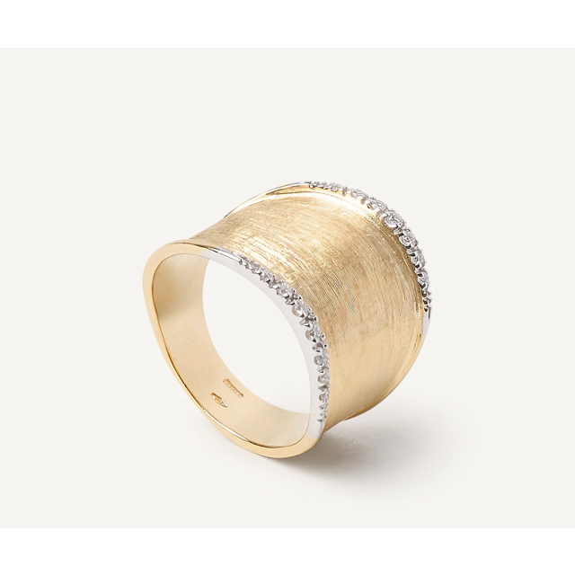 MARCO BICEGO LUNARIA Band Ring with Diamonds in Yellow Gold 18K