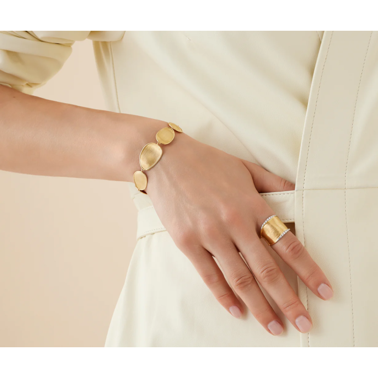 MARCO BICEGO LUNARIA Band Ring with Diamonds in Yellow Gold 18K