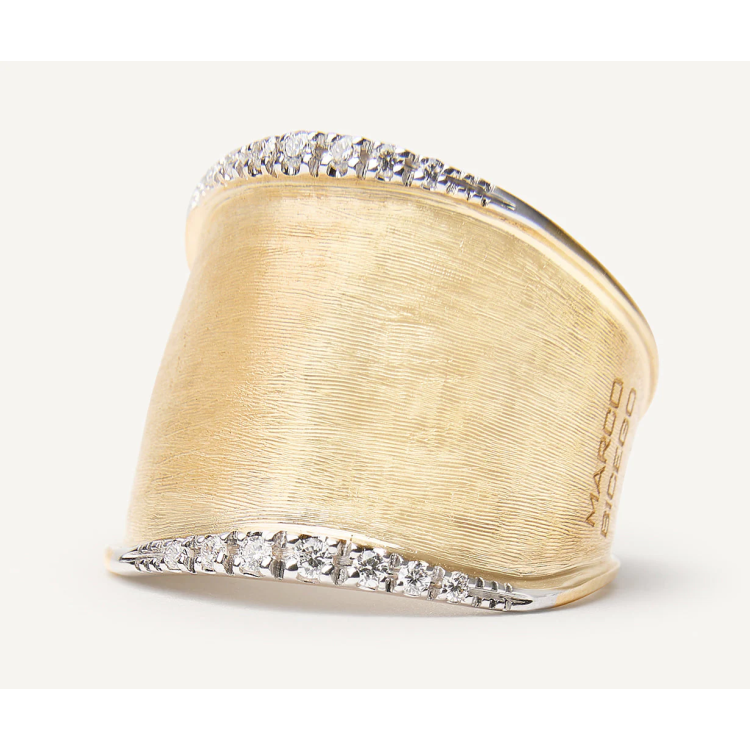 MARCO BICEGO LUNARIA Band Ring with Diamonds in Yellow Gold 18K