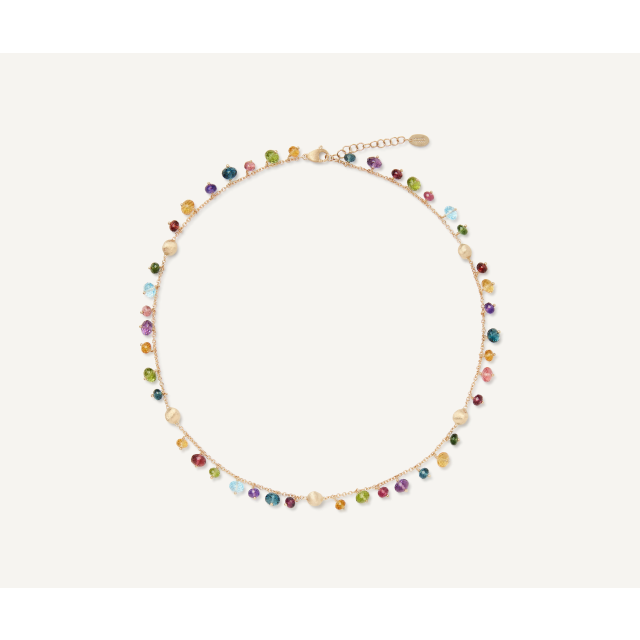 MARCO BICEGO AFRICA GEMSTONES Single-strand Mixed Gemstone Necklace in Yellow Gold 18K