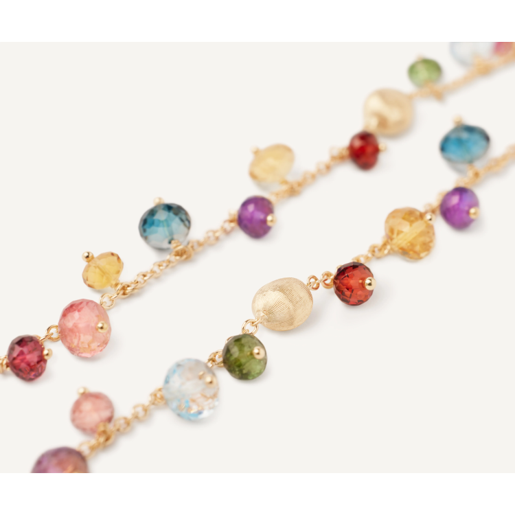 MARCO BICEGO AFRICA GEMSTONES Single-strand Mixed Gemstone Necklace in Yellow Gold 18K