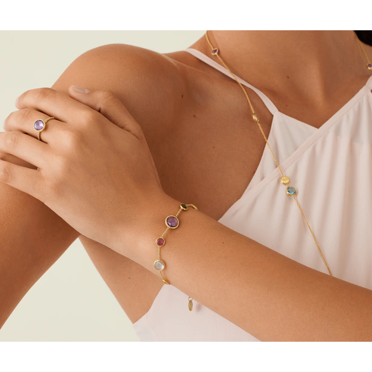 MARCO BICEGO JAIPUR COLOR Mixed Gemstone Light Bracelet in Yellow Gold 18K
