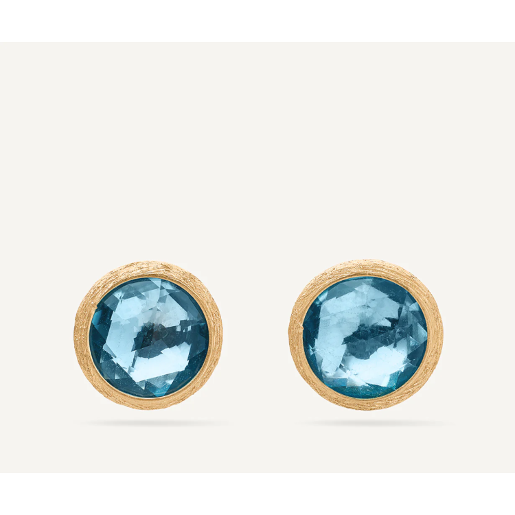 MARCO BICEGO JAIPUR COLOR Stud Earrinds with Sky Topaz in Yellow Gold 18K
