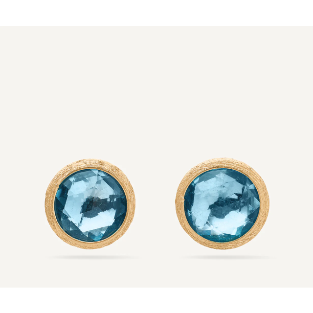 MARCO BICEGO JAIPUR COLOR Stud Earrinds with Sky Topaz in Yellow Gold 18K
