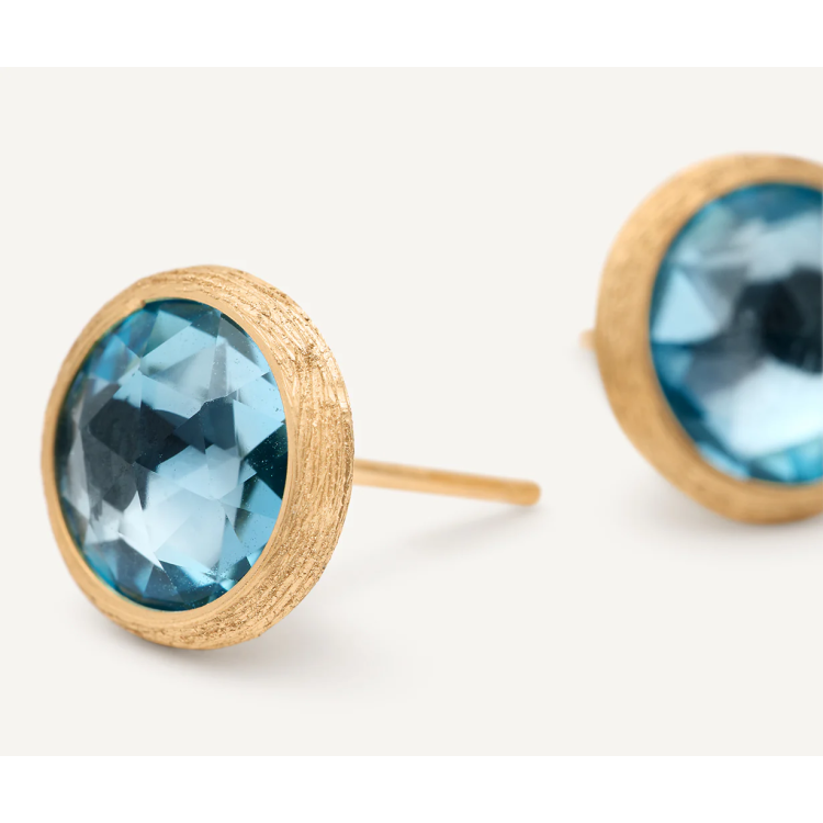 MARCO BICEGO JAIPUR COLOR Stud Earrinds with Sky Topaz in Yellow Gold 18K