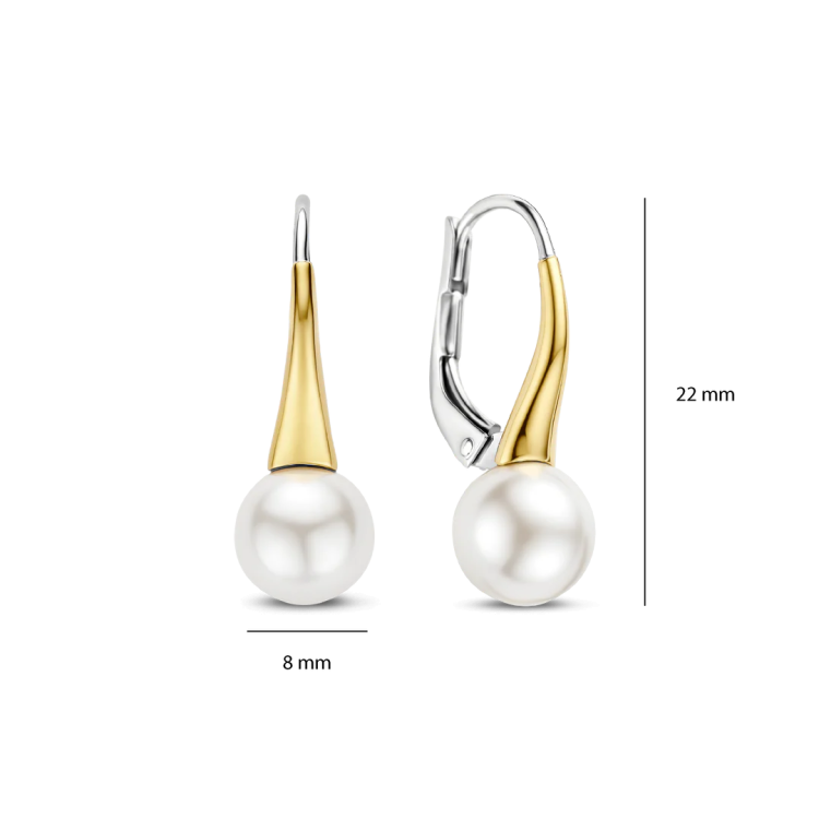 TI SENTO MILANO Two Tone Pearl Hoops in Silver 925