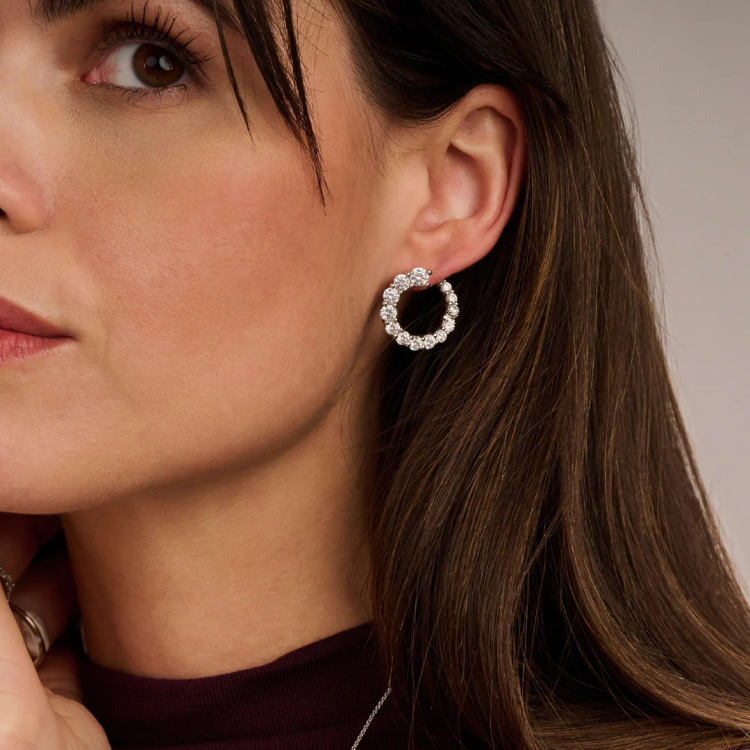 TI SENTO MILANO Twisted Earrings with Zircon in Silver 925