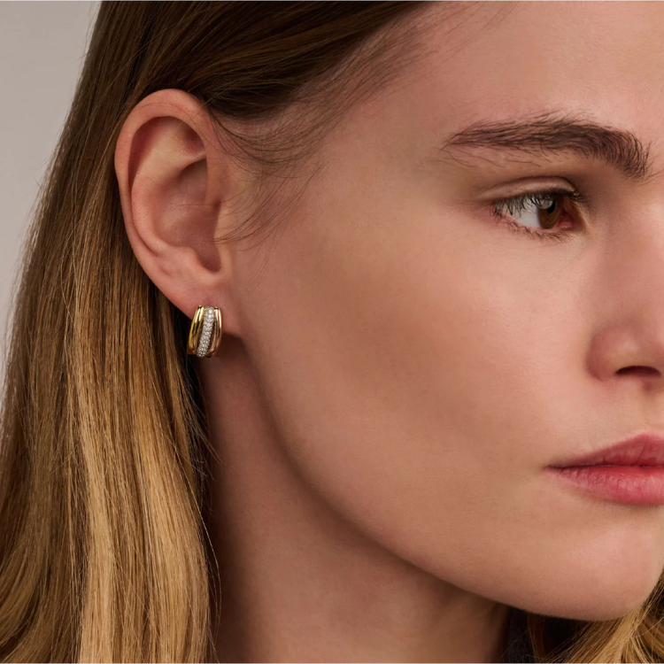 TI SENTO MILANO Tricolor Triple Circle Hoops with Zircon in Silver 925
