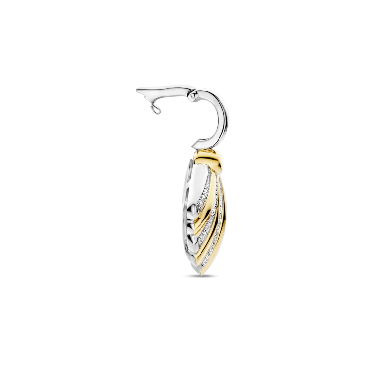 TI SENTO MILANO Two Tone Shell Necklace with Pendant in Silver 925 with Zircons