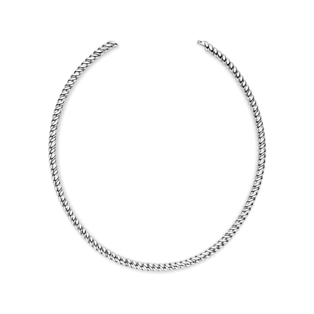 TI SENTO MILANO Vintage Ribbed Necklace in Silver 925
