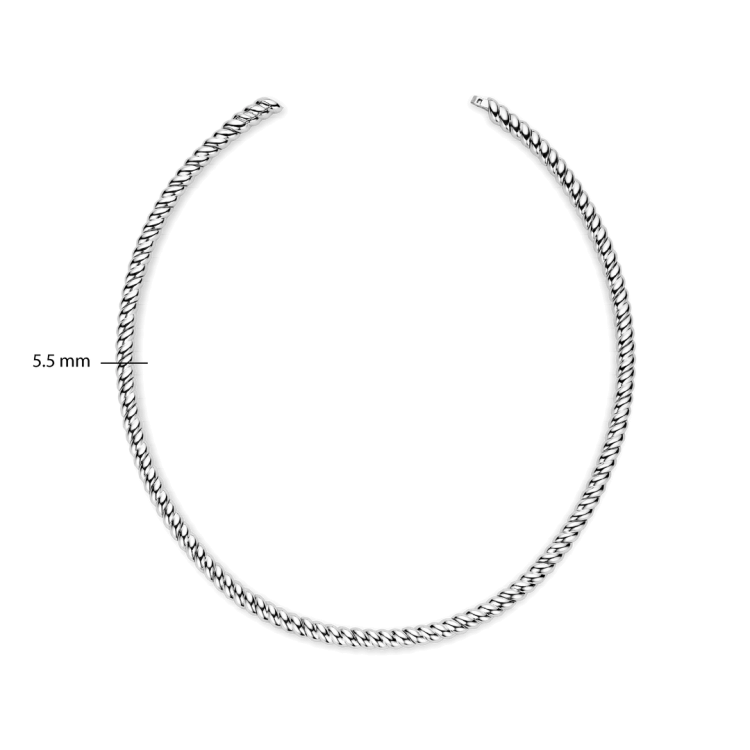 TI SENTO MILANO Vintage Ribbed Necklace in Silver 925