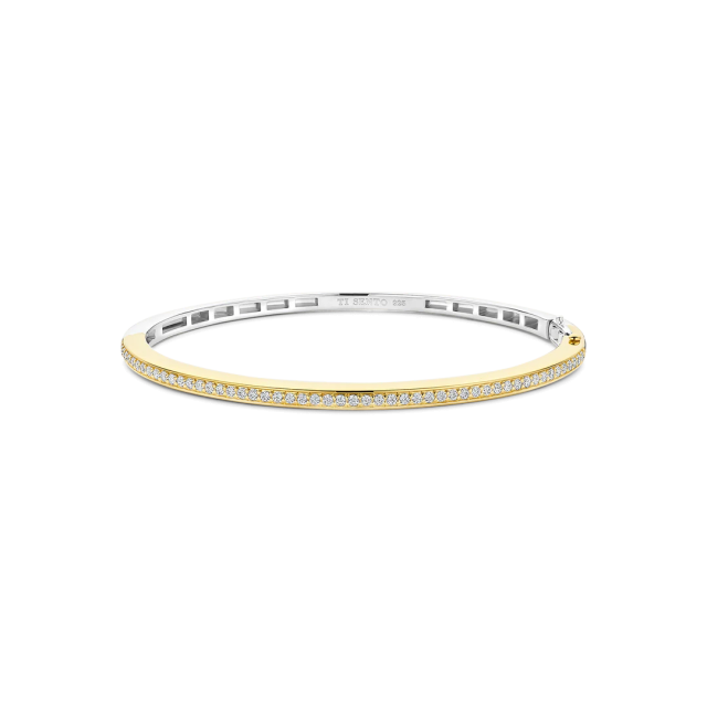 TI SENTO MILANO Classic Vermeil Bangle in Silver 925 with Zircons