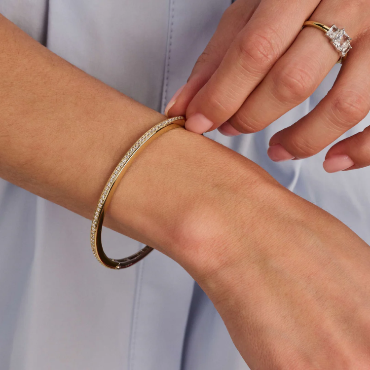 TI SENTO MILANO Classic Vermeil Bangle in Silver 925 with Zircons