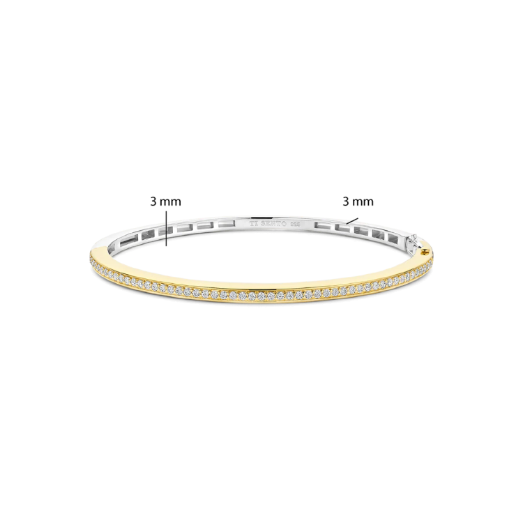TI SENTO MILANO Classic Vermeil Bangle in Silver 925 with Zircons