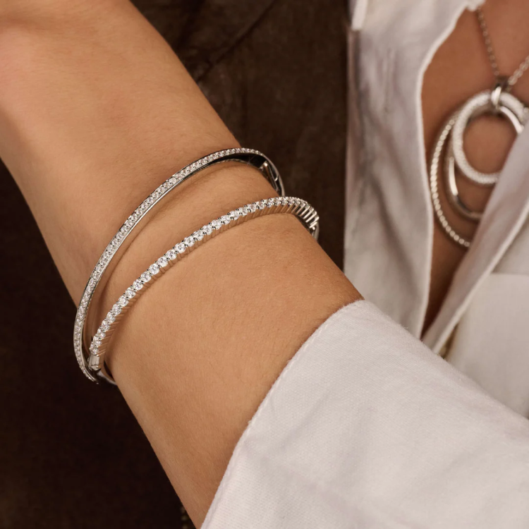 TI SENTO MILANO Classic Bangle in Silver 925 with Zircons