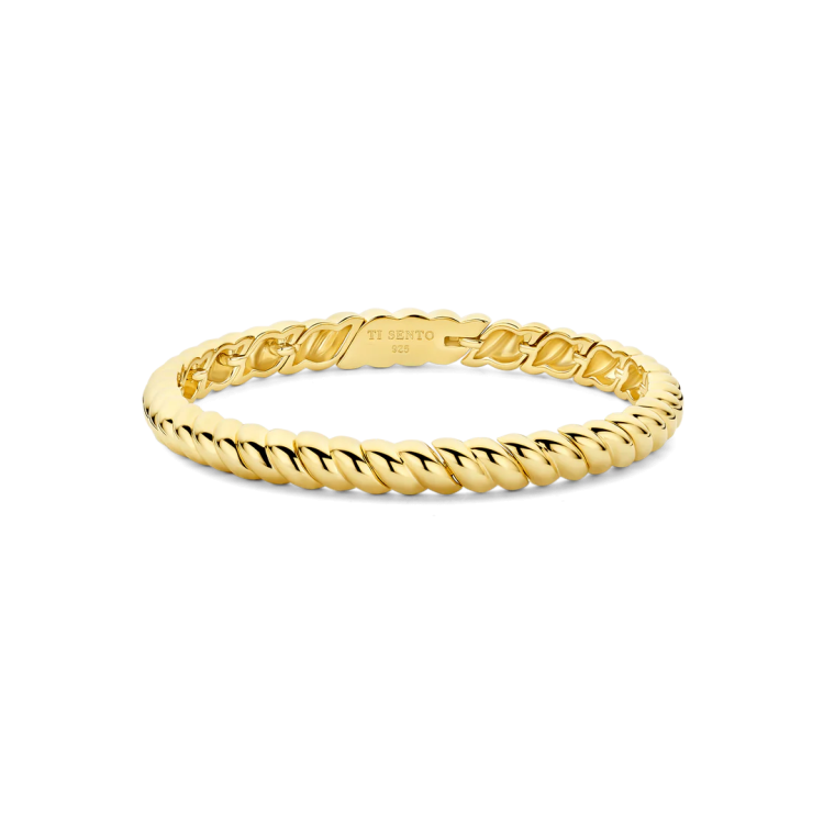 TI SENTO MILANO Vintage Ribbed Bangle in Silver 925