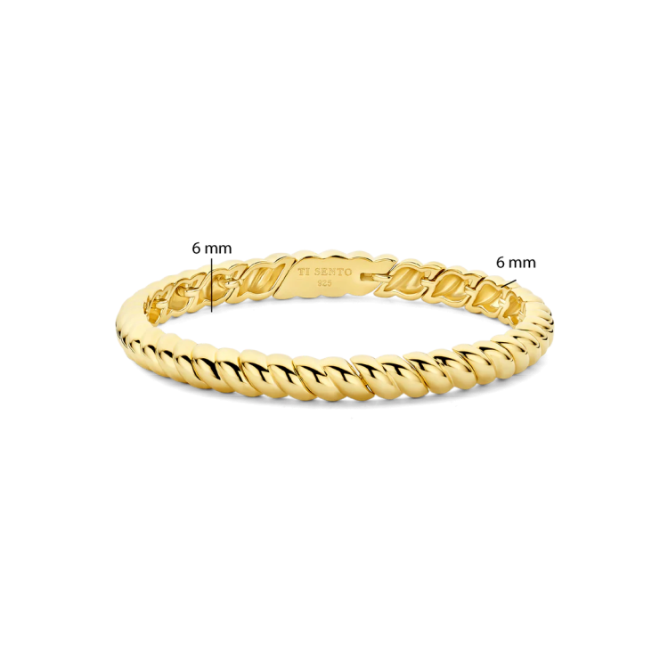 TI SENTO MILANO Vintage Ribbed Bangle in Silver 925