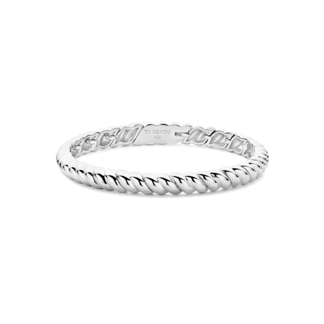 TI SENTO MILANO Vintage Ribbed Bangle in Silver 925