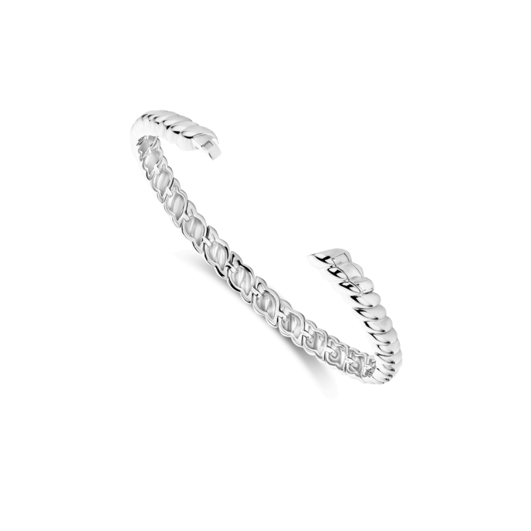TI SENTO MILANO Vintage Ribbed Bangle in Silver 925