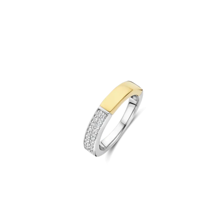 TI SENTO MILANO Two Tone Contrast Ring in Silver 925 with Zircons