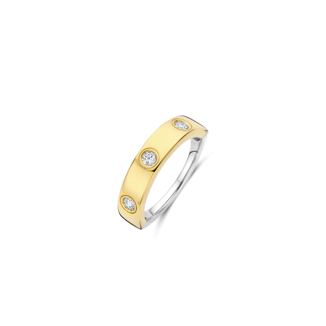 TI SENTO MILANO Two Tone Classic Ring in Silver 925 with Zircons