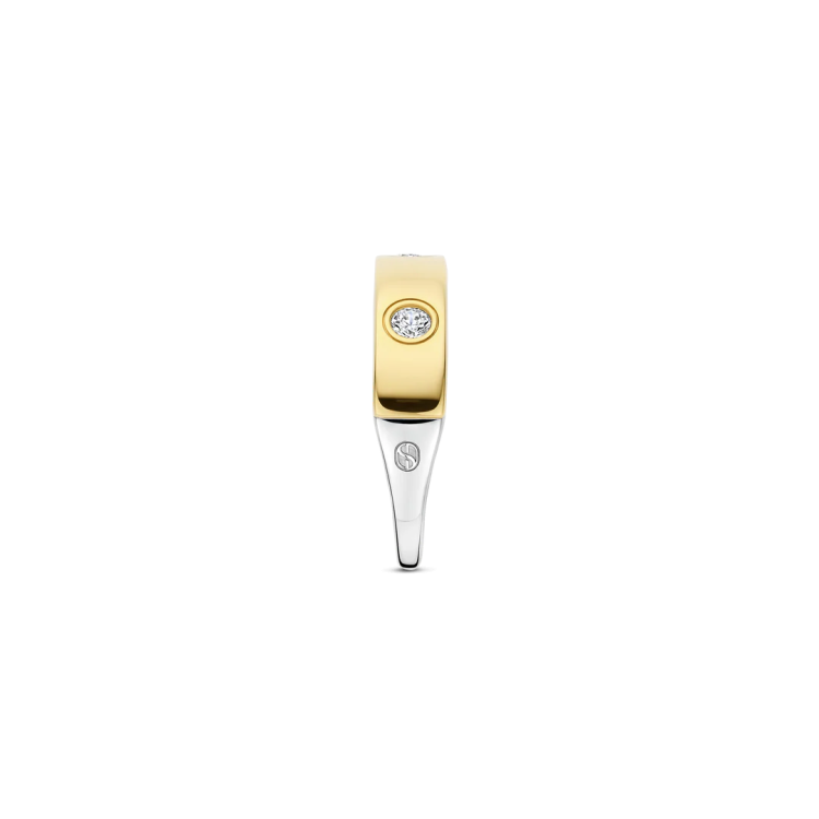 TI SENTO MILANO Two Tone Classic Ring in Silver 925 with Zircons