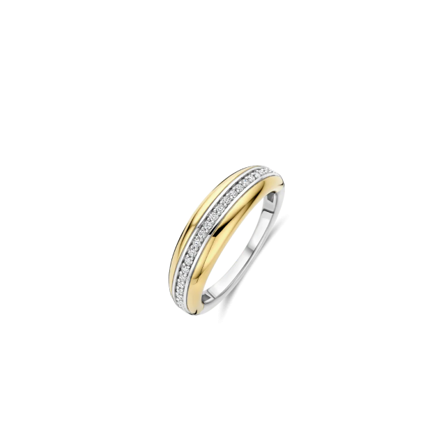 TI SENTO MILANO Two Tone Layered Ring in Silver 925 with Zircons