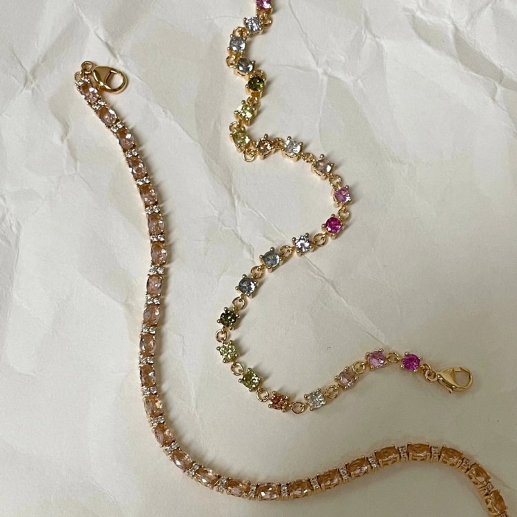 24KAE Bracelet with Colored Stones