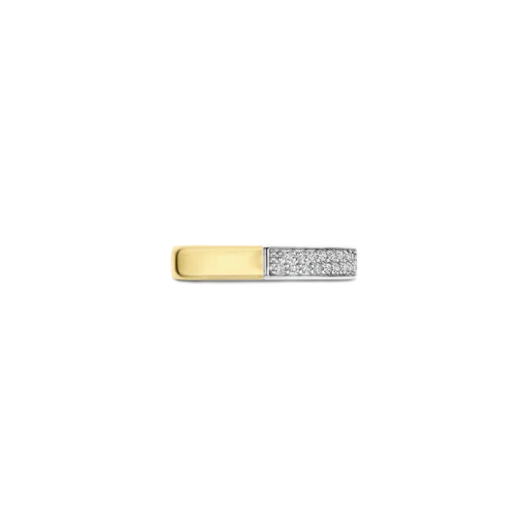 TI SENTO MILANO Two Tone Contrast Ring in Silver 925 with Zircons