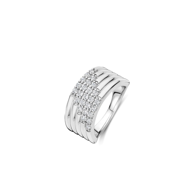 TI SENTO MILANO Stardust Layered Ring – L model in Silver 925 with Zircons